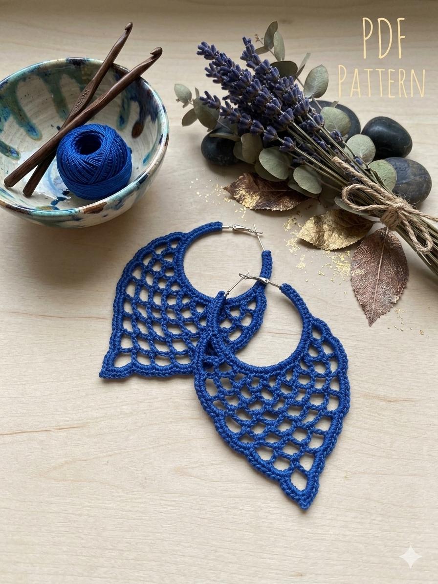 91. Crochet Wedding Hoop Earrings Pattern | Beginner-Friendly PDF