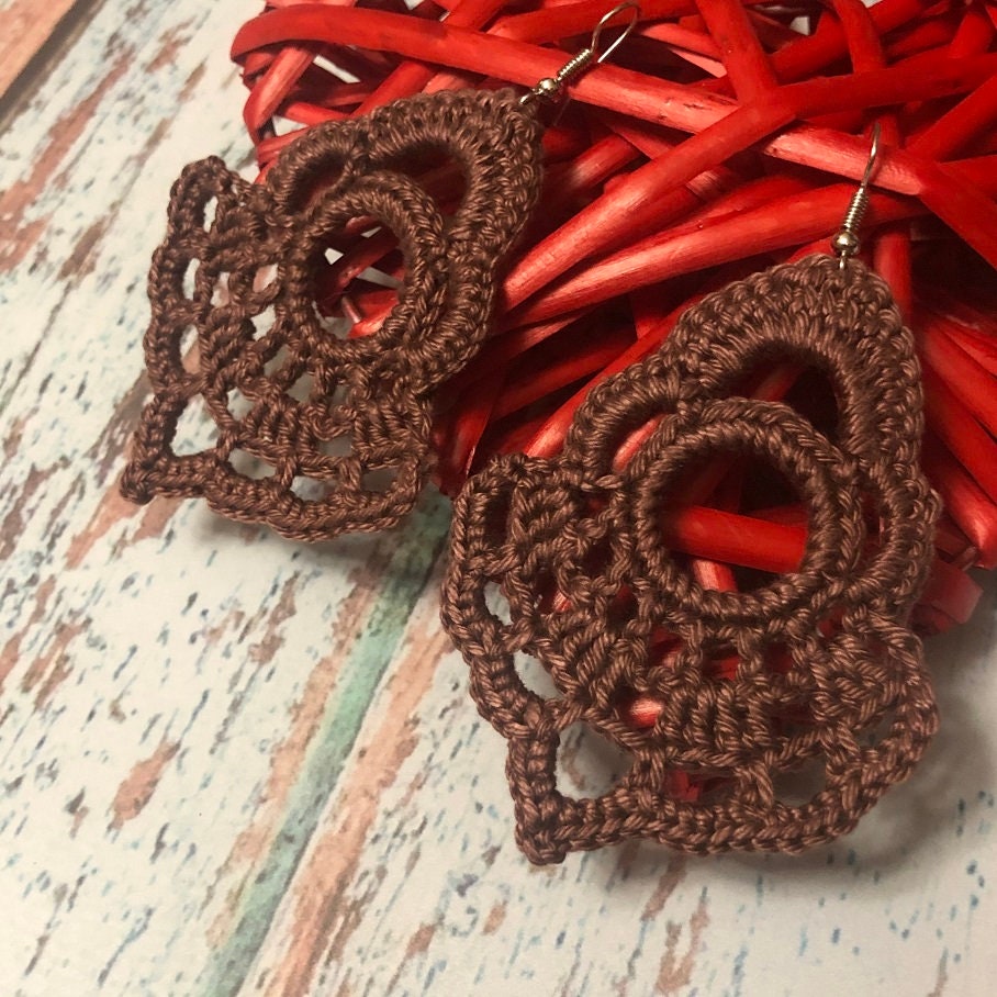 50. Elegant Lace Geometric Crochet Earrings – Digital PDF Pattern
