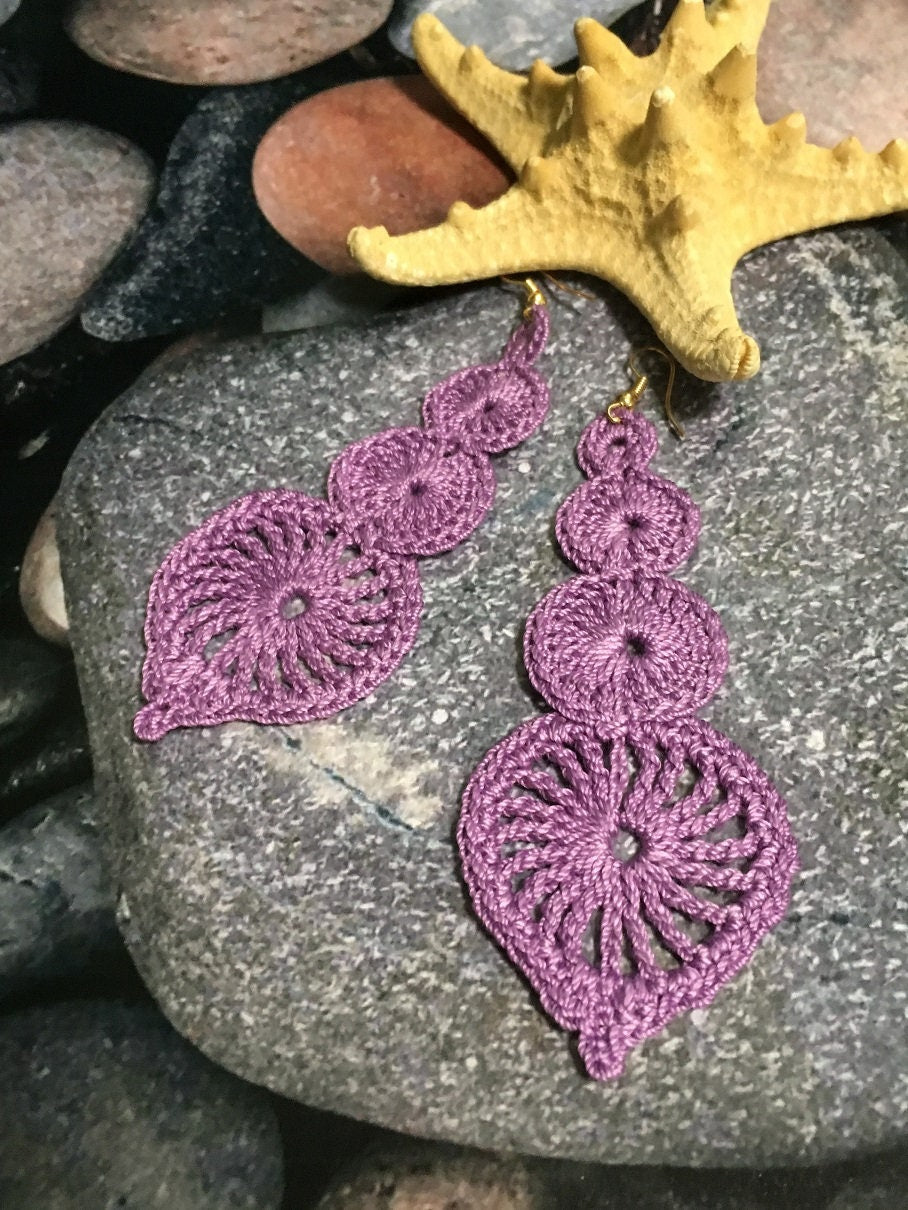 115. Crochet Earrings Pattern – Elegant Long Dangle Design