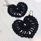 58. Openwork Heart Crochet Earrings Pattern • Digital Download