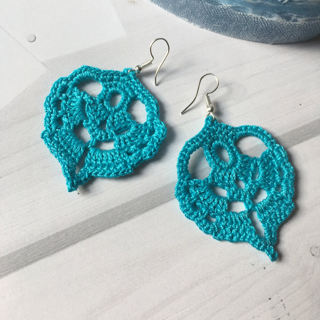 93. Openwork Leaf Crochet Earrings – Digital PDF Pattern