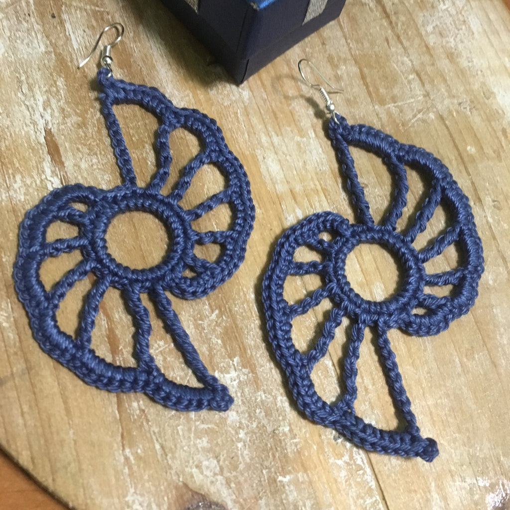 123. Crochet Earring Pattern– Asymmetric Openwork Design – Advanced PDF Tutorial
