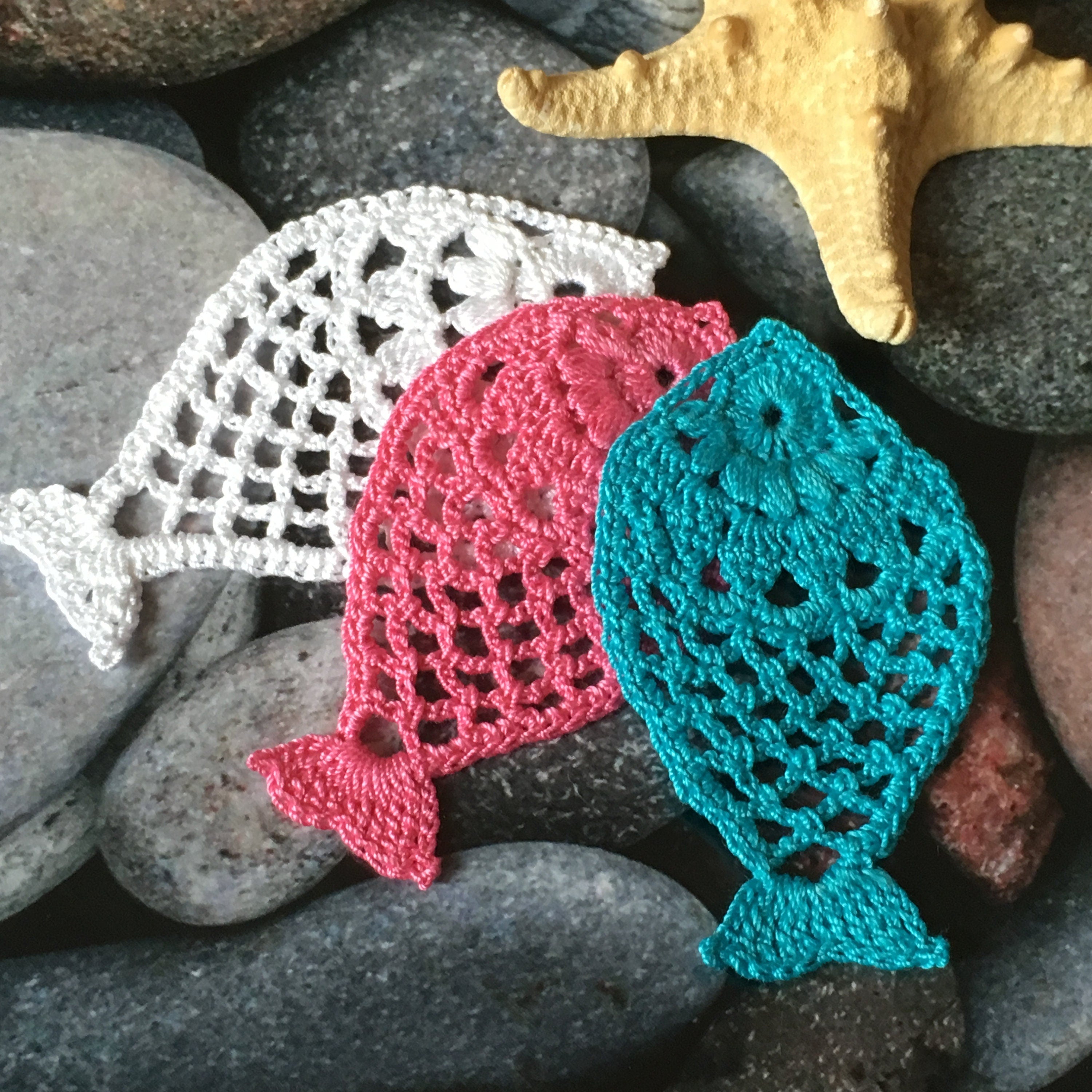 Intricate Lace Fish Applique - Advanced Crochet Pattern (PDF)