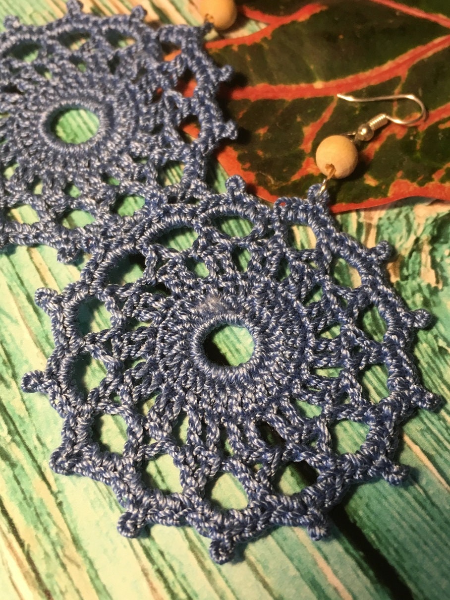 70. Bohemian Mandala Micro-Crochet Lace Earringss