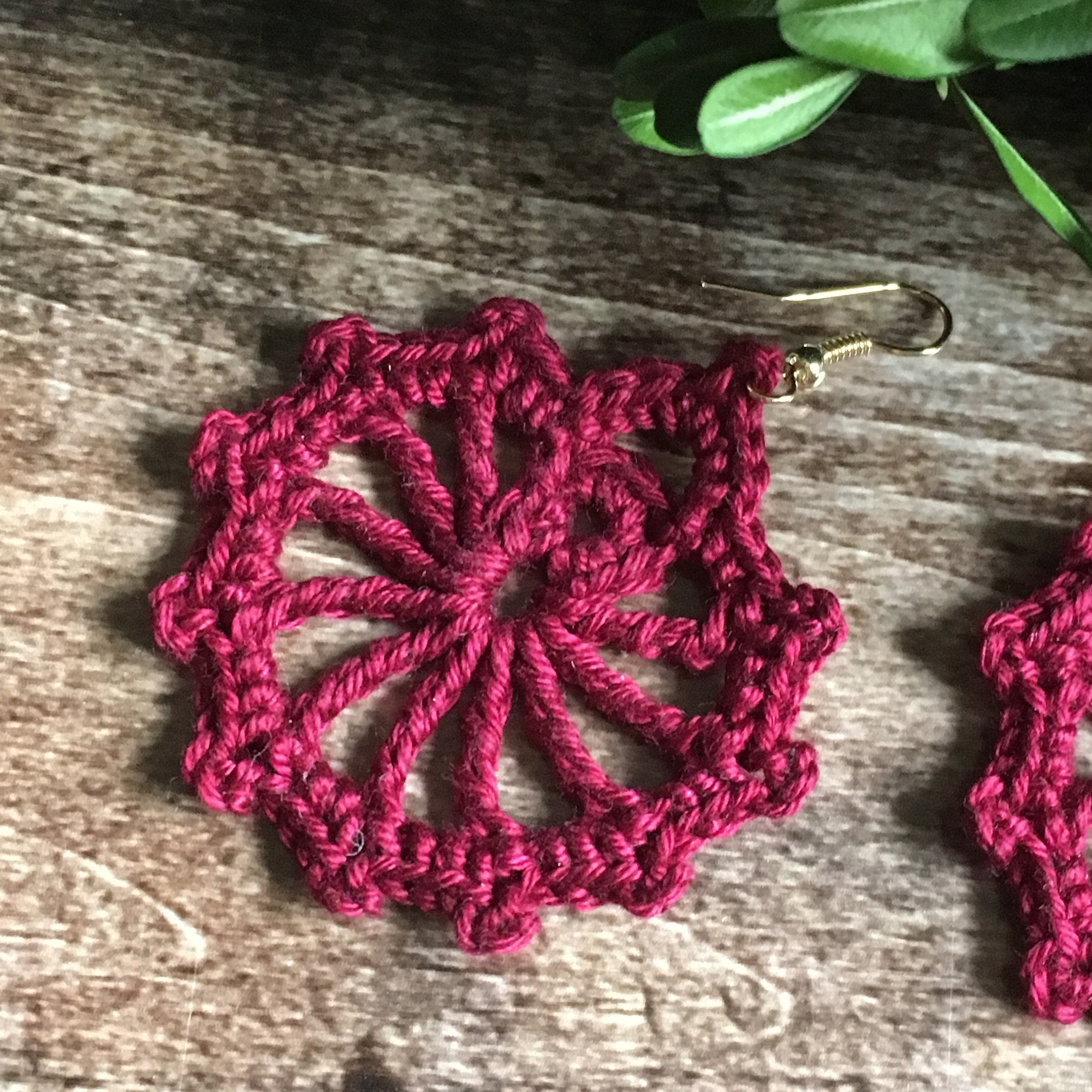 112. Crochet Earring Pattern - Minimalist Round Design (PDF Digital Download)