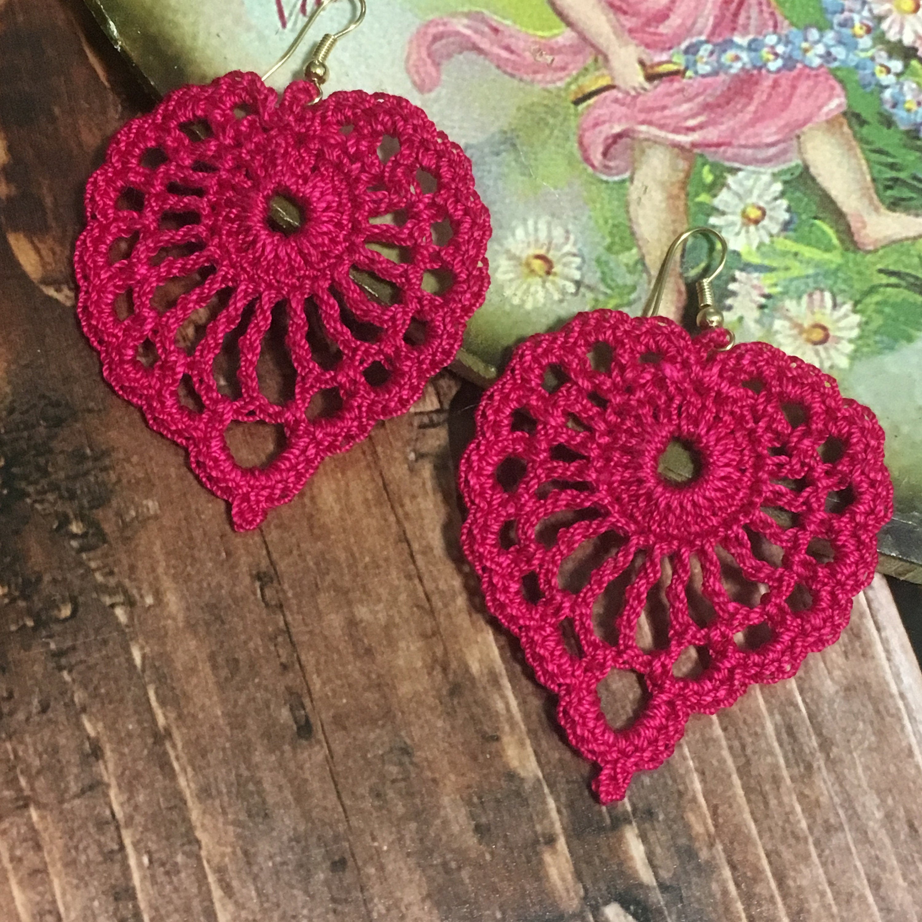 99. Openwork Leaf Crochet Earrings Pattern | Digital PDF Download