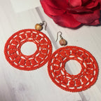 51. Crochet Hoop Earrings Digital Pattern | Mandala Circle Lace Design