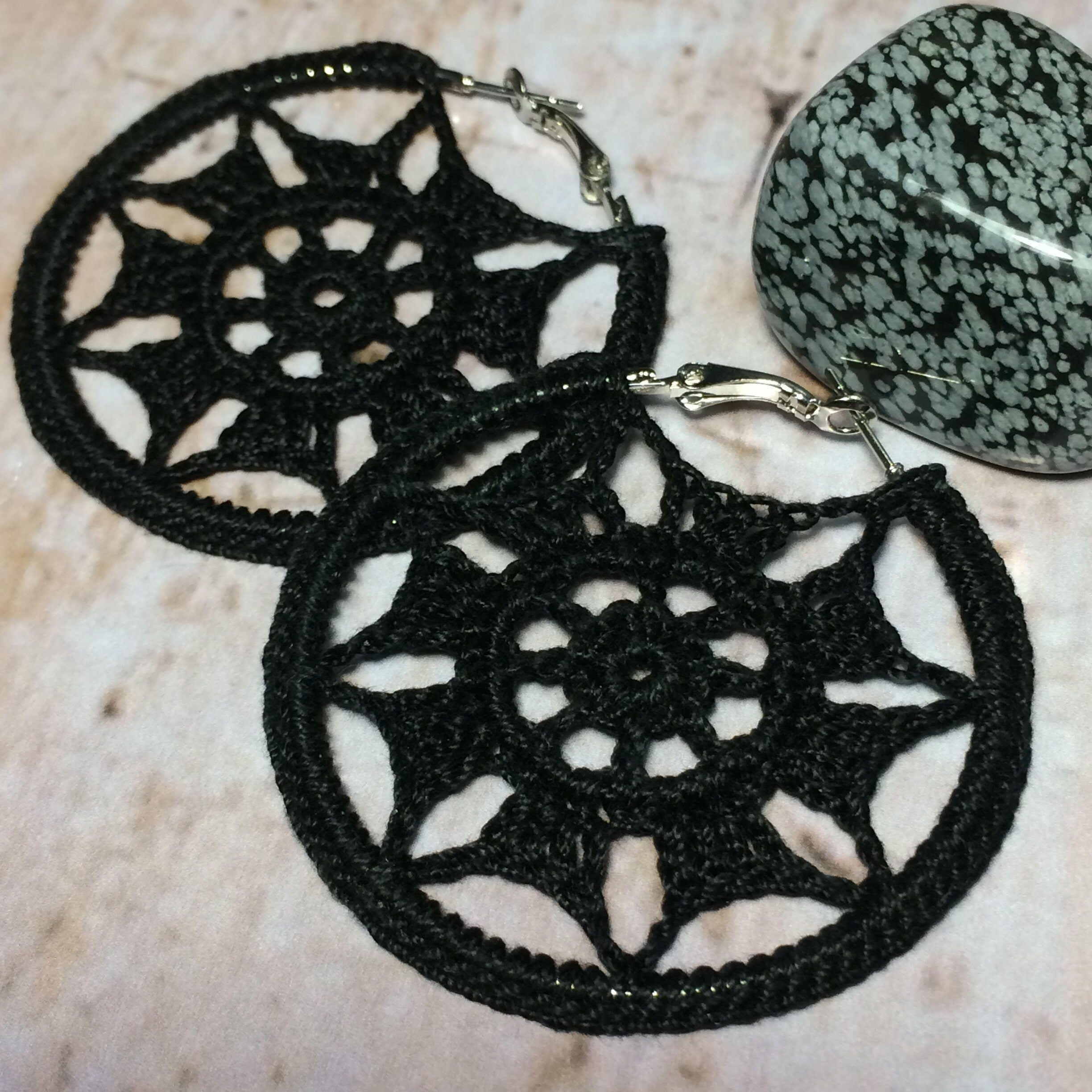 55. 💎 Mandala Lace Hoop Earrings – Crochet Pattern (PDF Digital Download)