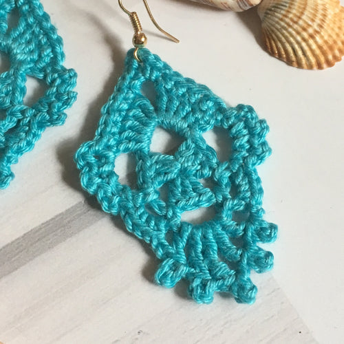 118. Crochet Earring Pattern – Oriental Dangle Earrings (Beginner Friendly Digital Download)