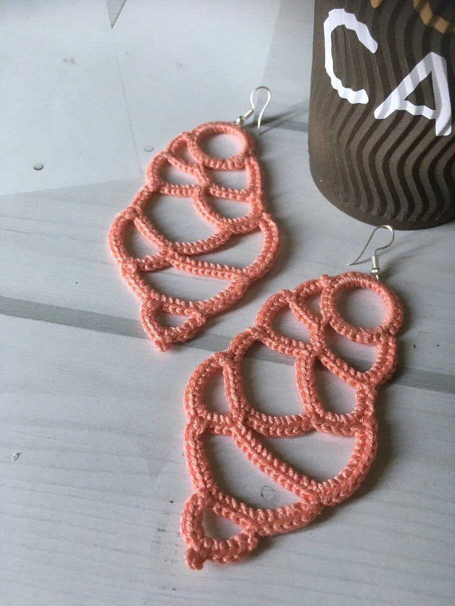 122. Asymmetric Crochet Earrings Pattern – PDF Digital Download