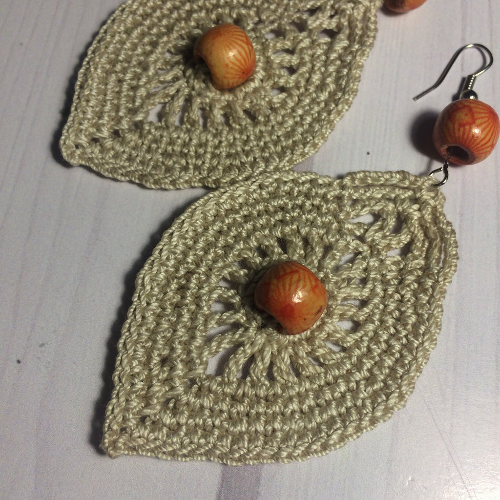 56. Crochet Leaf Earrings Pattern • Intermediate Beginner PDF Download