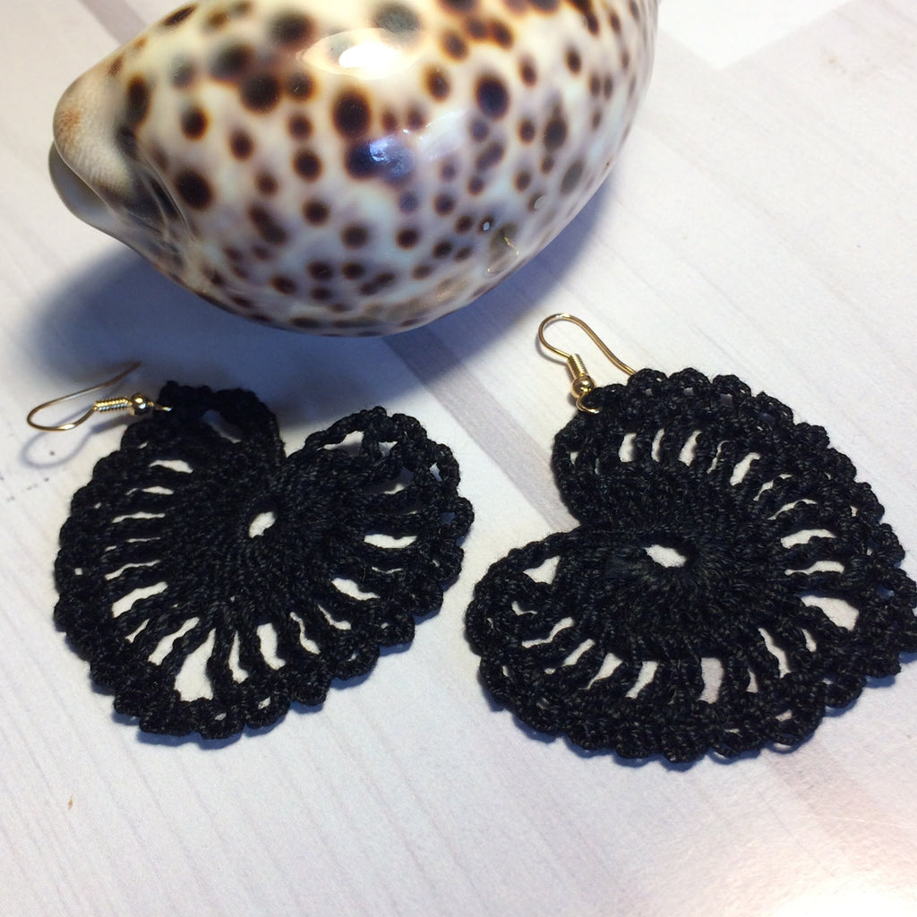 58. Openwork Heart Crochet Earrings Pattern • Digital Download