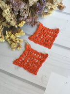 86. Rhombic Openwork Crochet Earrings Pattern | PDF Digital Download