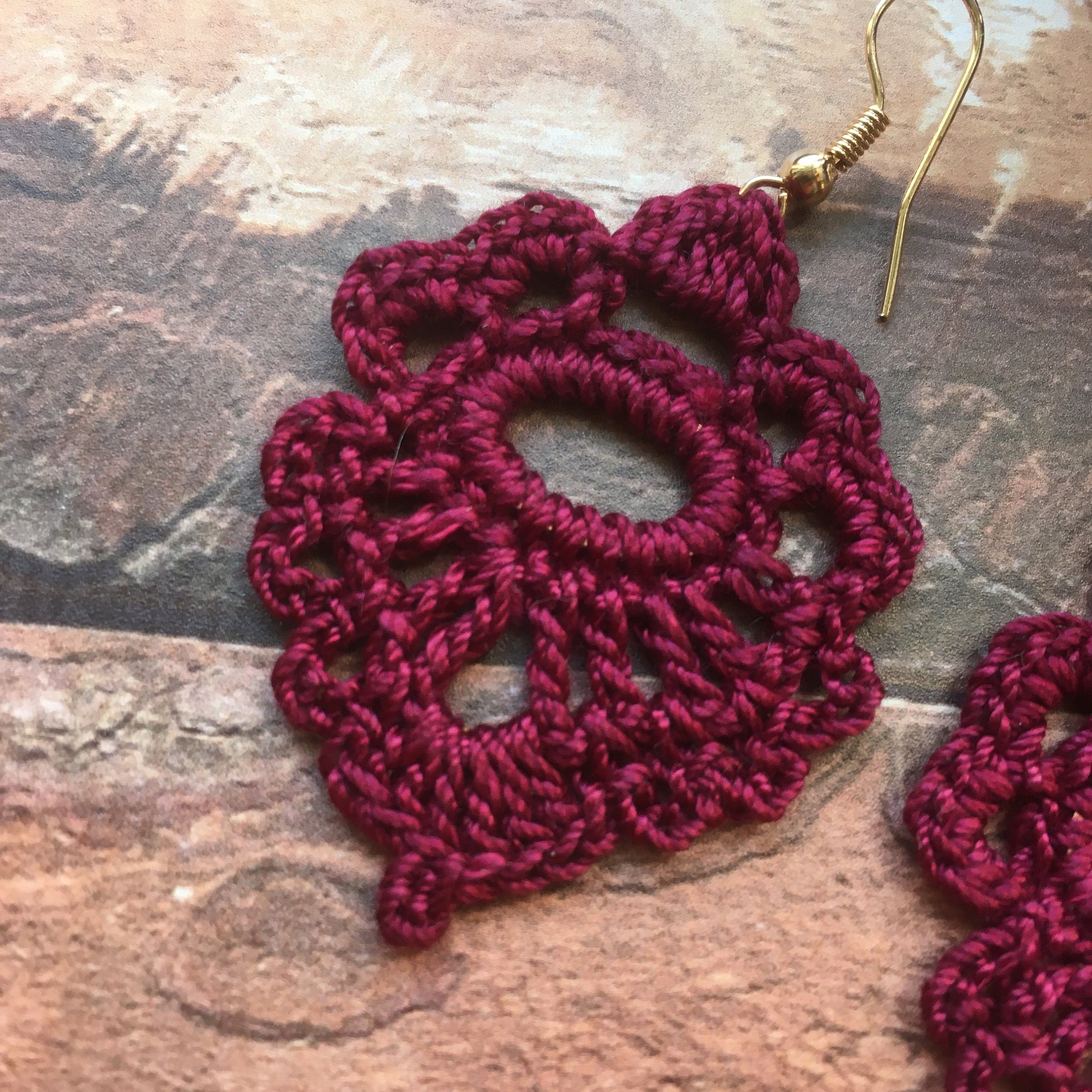 110. Boho Crochet Dangle Earrings Pattern | DIY Instant Digital Download PDF for Beginners