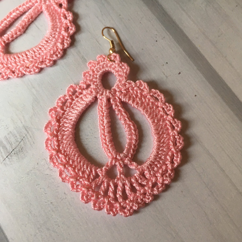 87. Lace Flower Crochet Earrings – Digital PDF Pattern