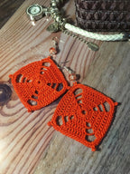 69. Square Lace Crochet Earrings Pattern • Digital PDF Tutorial