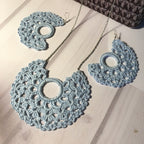 74. Blue Moon Crochet Jewelry Set Pattern | Earrings & Necklace PDF