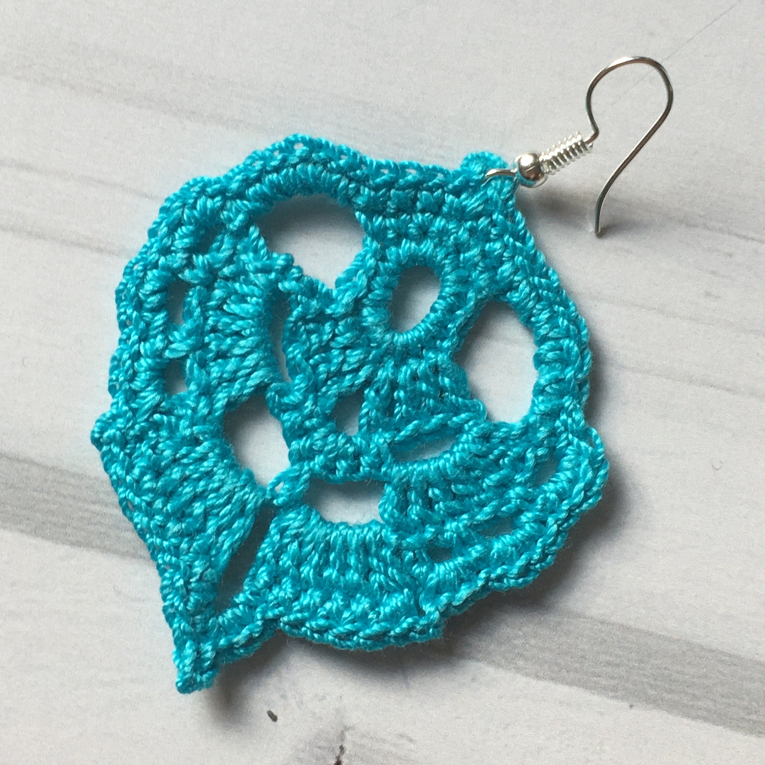 93. Openwork Leaf Crochet Earrings – Digital PDF Pattern