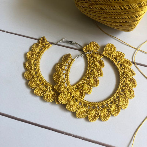 131. Crochet earring pattern "Floral Hoop"
