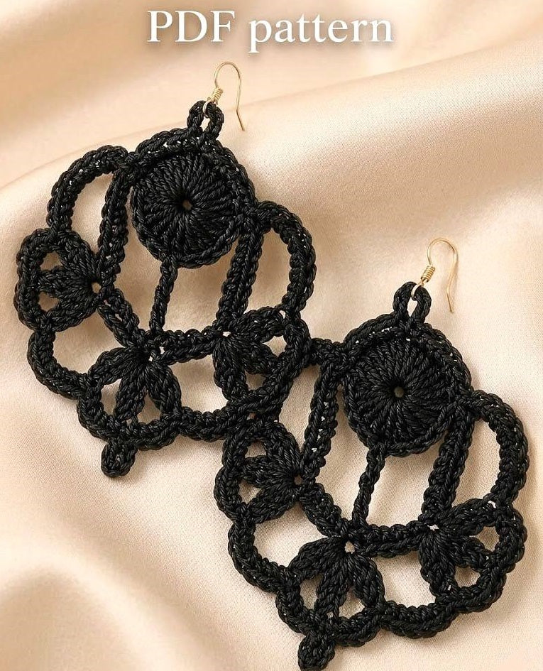 138. "Soul of a thread" Crochet Earrings Pattern,  Instant Download