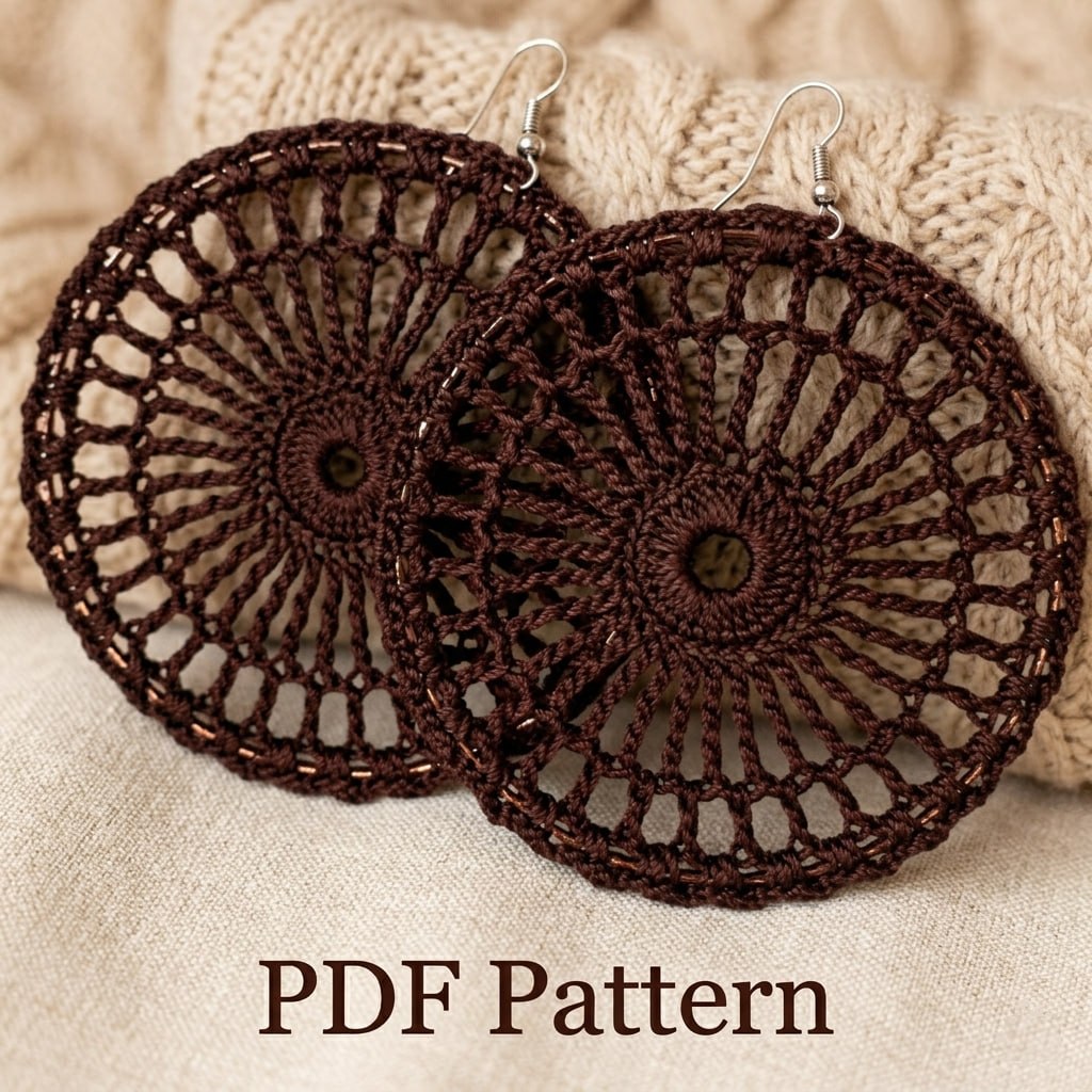 17. Crochet earring pattern "Hoop Ring"