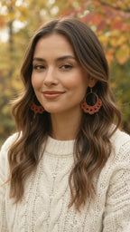 Crochet Earring PDF Pattern - Autumn Hoop Earrings Crochet Tutorial