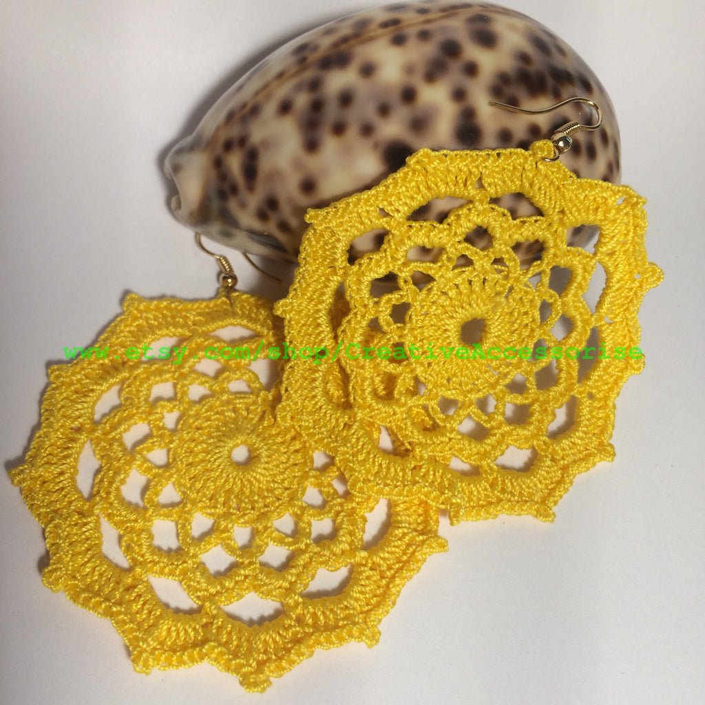 13. Crochet Flower-Shaped Earrings – Digital Pattern (PDF Download)