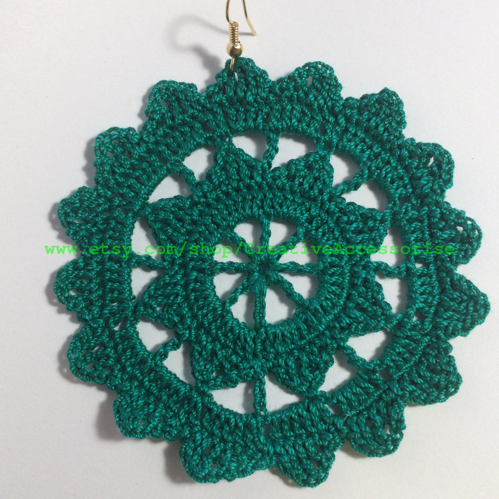 🌸 Mandala Lace Crochet Earrings – Digital Pattern