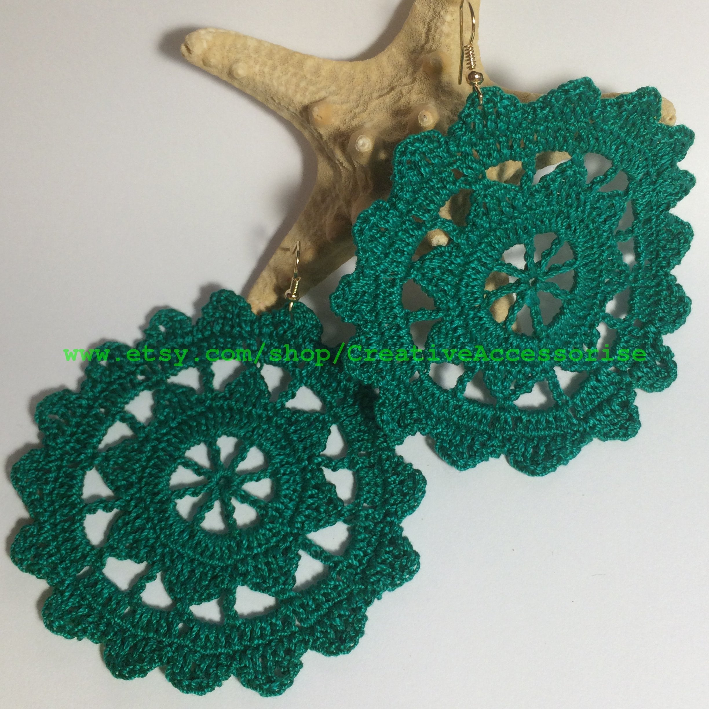 🌸 Mandala Lace Crochet Earrings – Digital Pattern